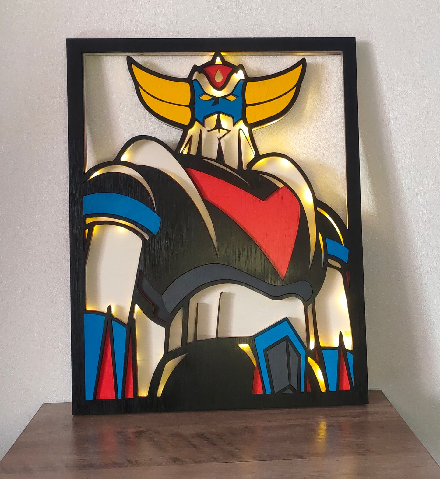 Tableau multicouche Goldorak rétro-éclairé tailles différentes