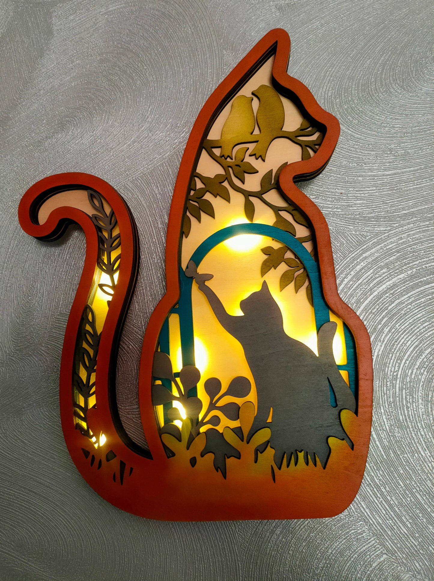 Veilleuse Chat Oiseaux