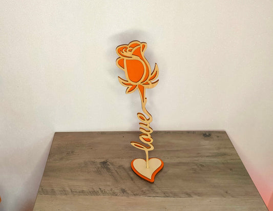 Rose avec socle