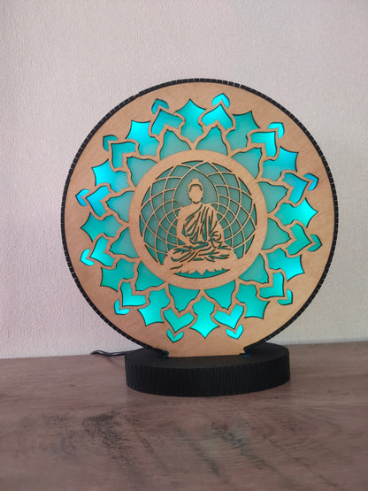 Lampe Petit Bouddha Bois naturel