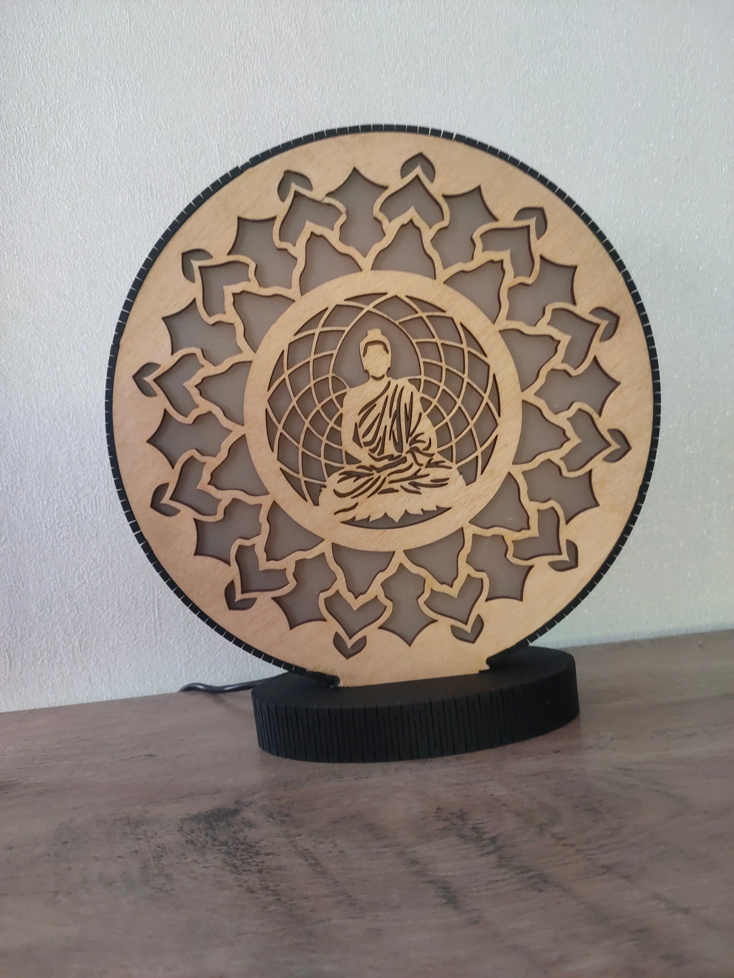 Lampe Petit Bouddha Bois naturel