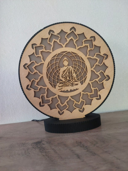 Lampe Petit Bouddha Bois naturel