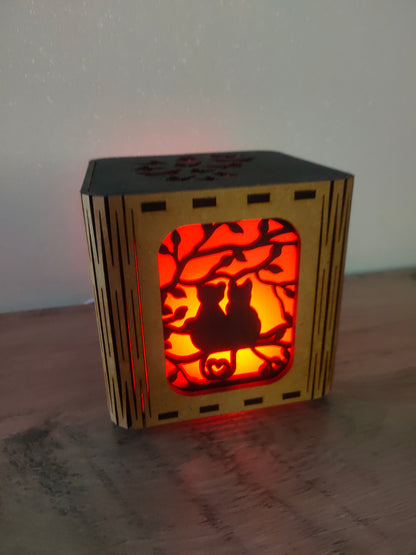 Lanterne chats Amoureux